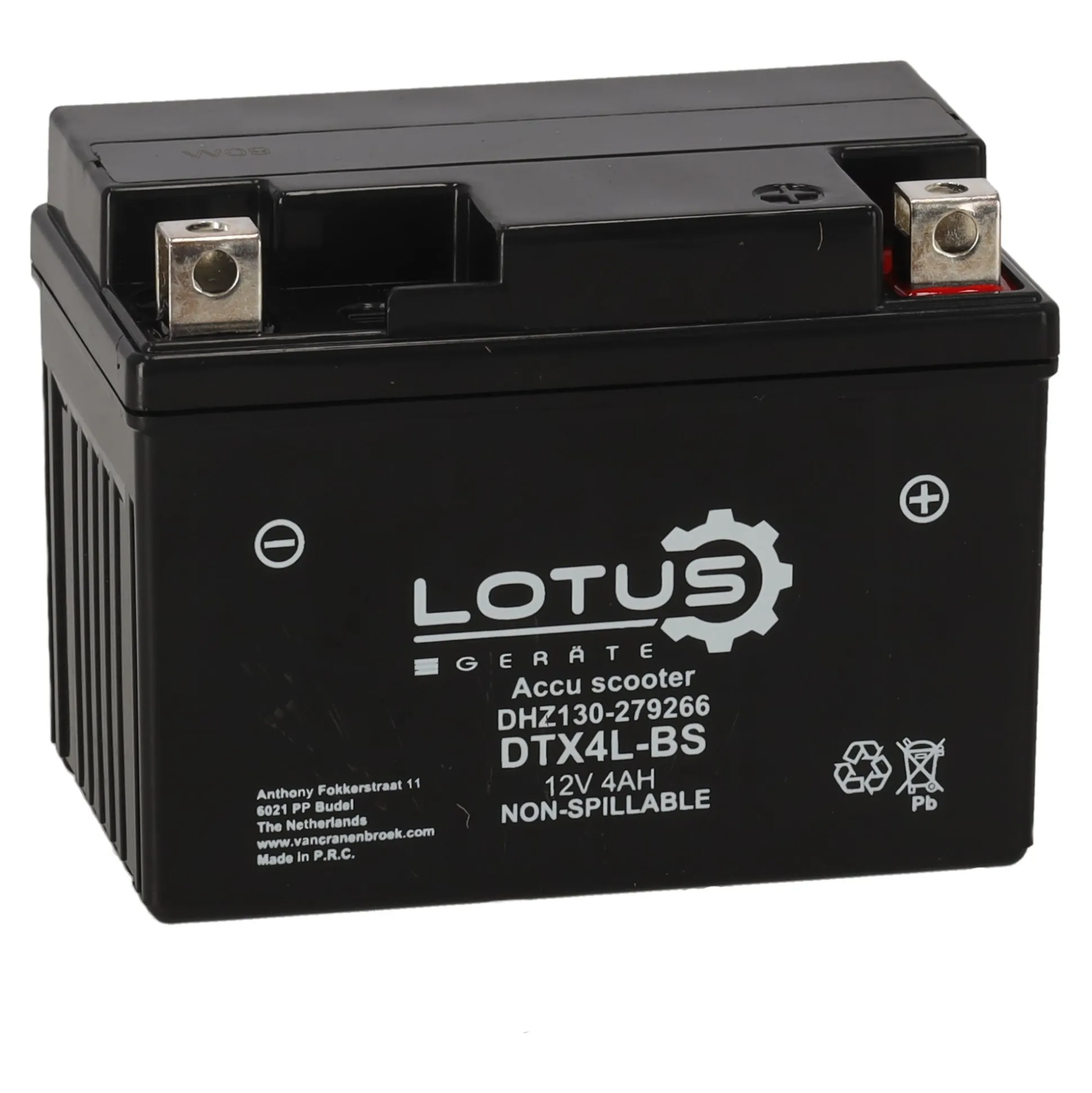 Accu scooter 12V 4Ah DTX4L-BS V2 Lotus