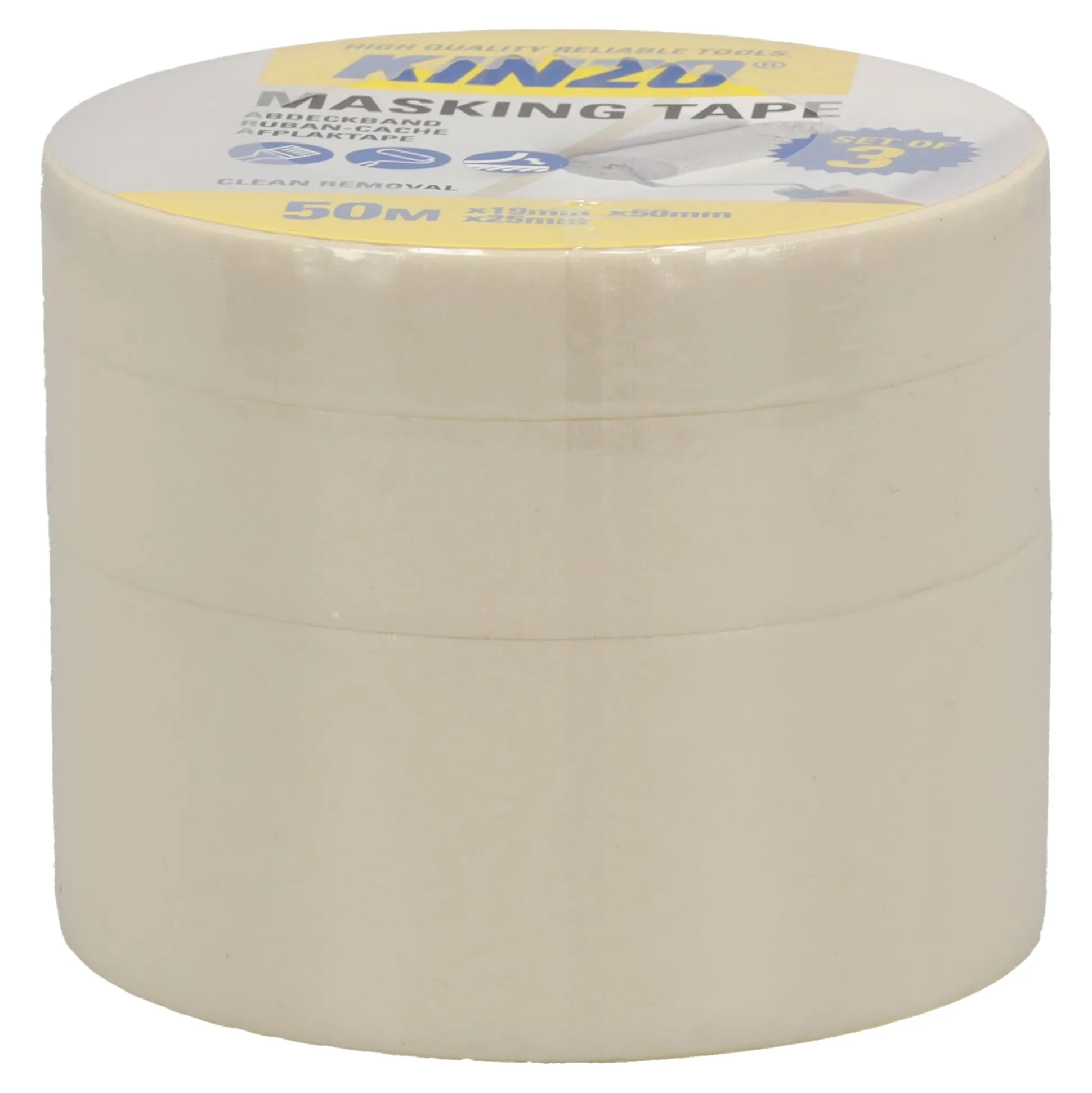 Afplaktape set 50m 3-delig