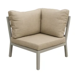 Bank hoek Brozzi milky grey met kussens