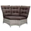Bank hoek rond Aprano white grey met kussens