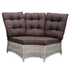 Bank hoek rond Aprano white grey met kussens