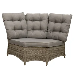 Bank hoek rond Aprano willow grey met kussens