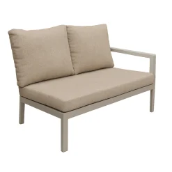 Bank 2-zit links Brozzi milky grey met kussens