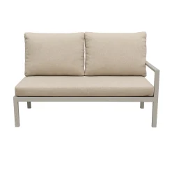 Bank 2-zit links Brozzi milky grey met kussens