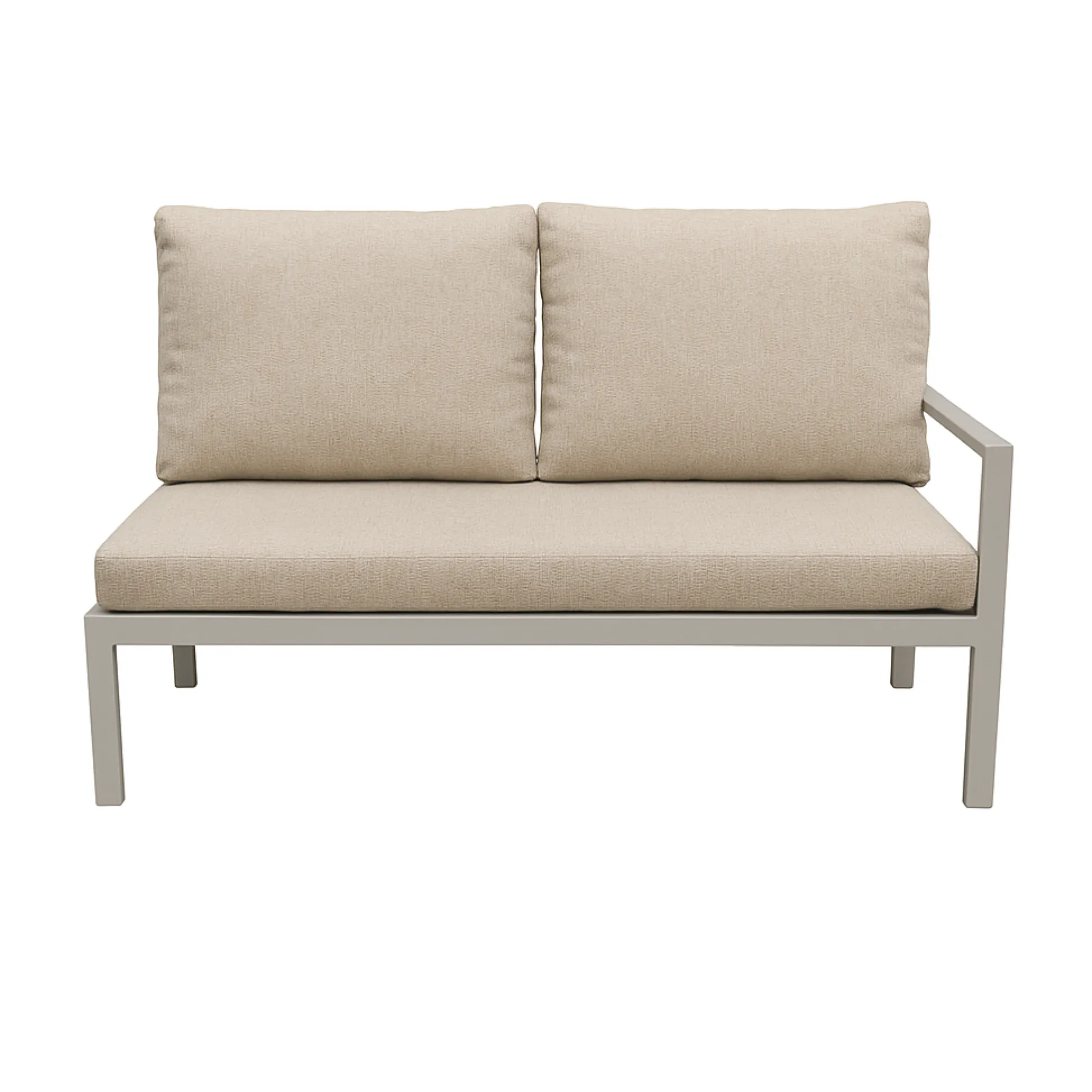 Bank 2-zit links Brozzi milky grey met kussens