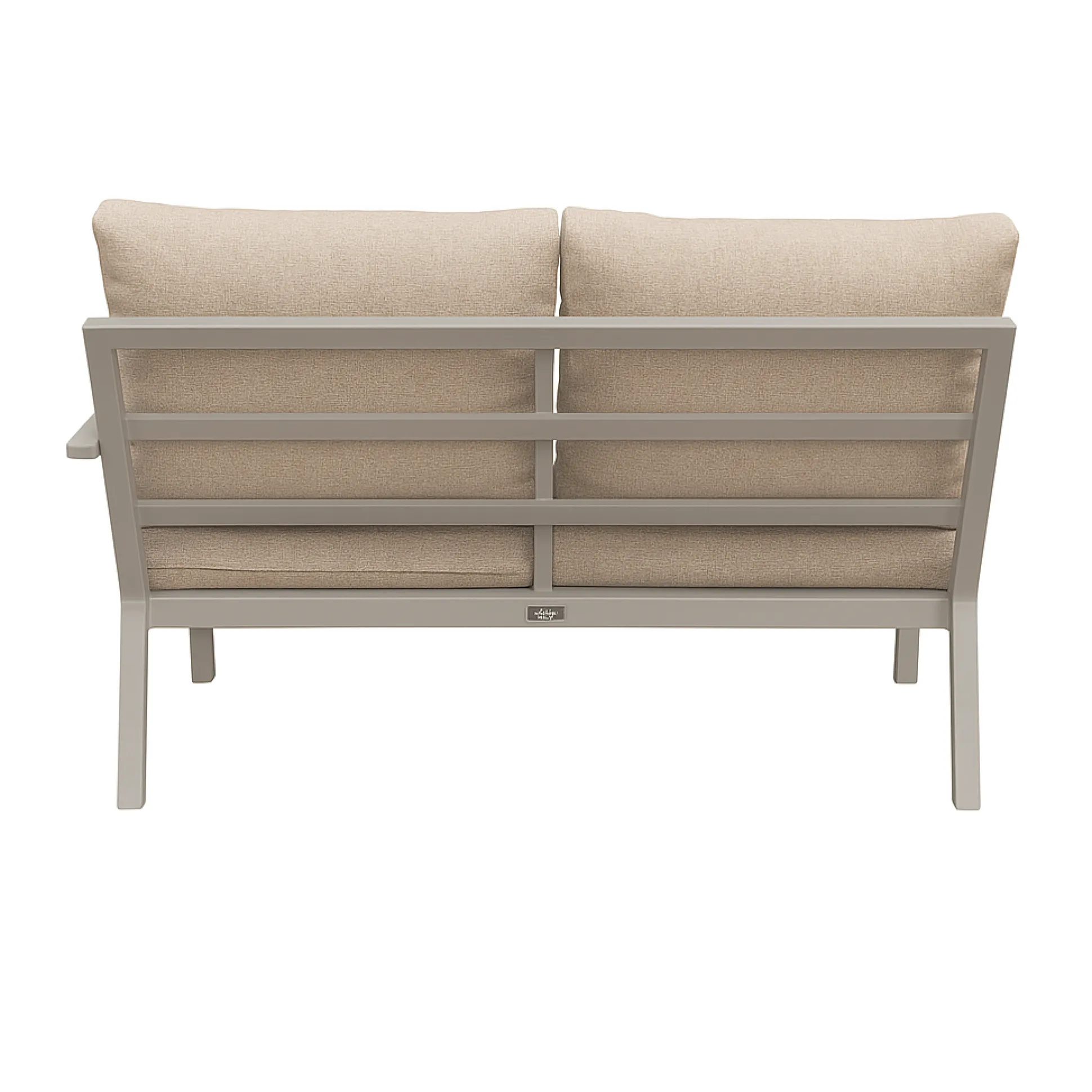 Bank 2-zit links Brozzi milky grey met kussens