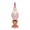 Beeld kerstman donkerroze 49 cm