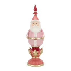 Beeld kerstman donkerroze 49 cm