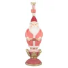 Beeld kerstman roze 40cm