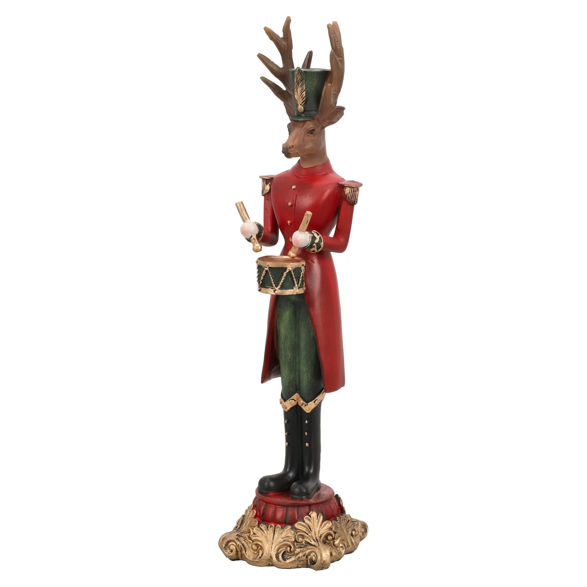 Beeld rendier trommel 37cm