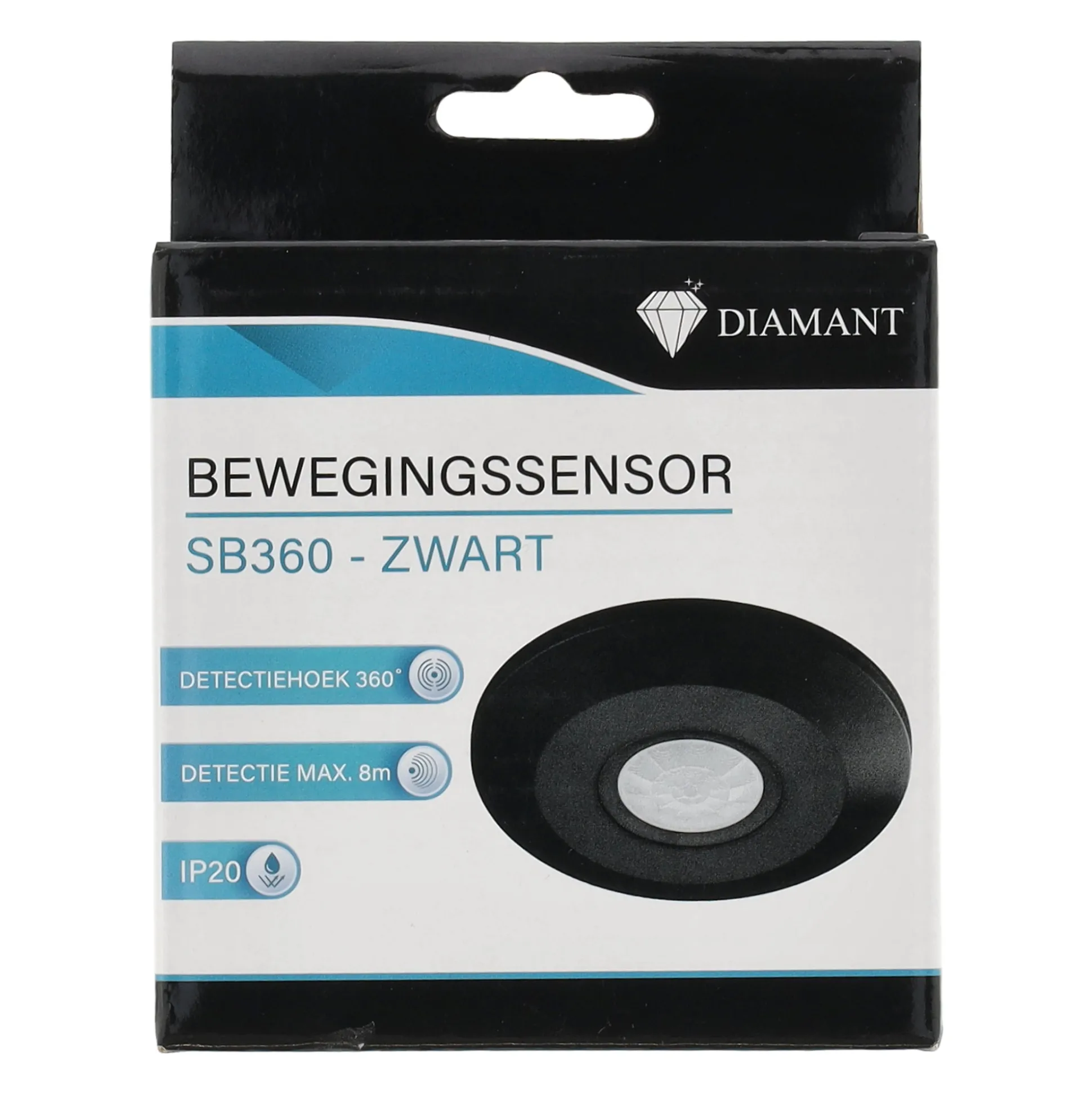Bewegingssensor 360° zwart Diamant