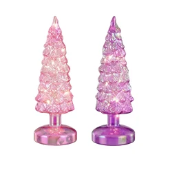 Boom glas roze lila LED 22cm