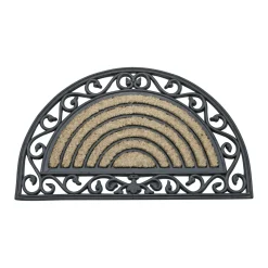 Deurmat rubber-kokos halfrond 45x75cm