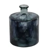 Fles glas recycle blauw 20 x 20 x 26 cm