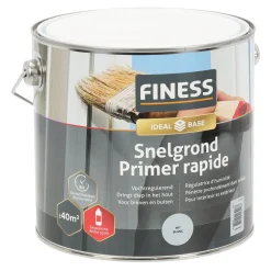 Grondverf sneldrogend wit 2.5L Finess