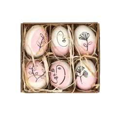 Hanger ei naturel roze 6st