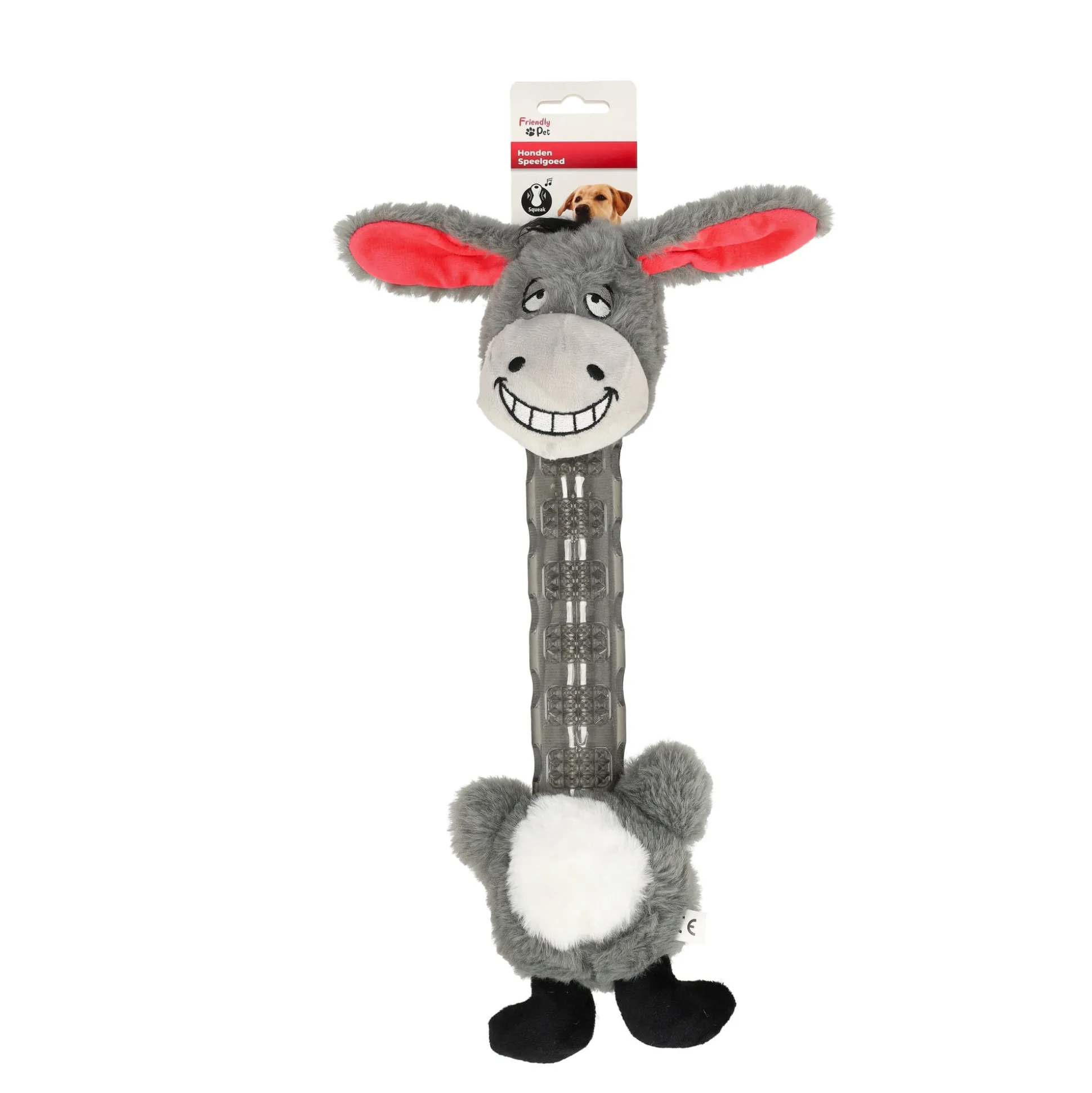Hondenspeelgoed Necki ezel plush grijs 41x18,5x8,5cm