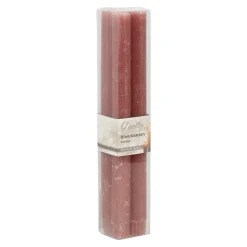 Kaars diner rustiek oud roze 4st