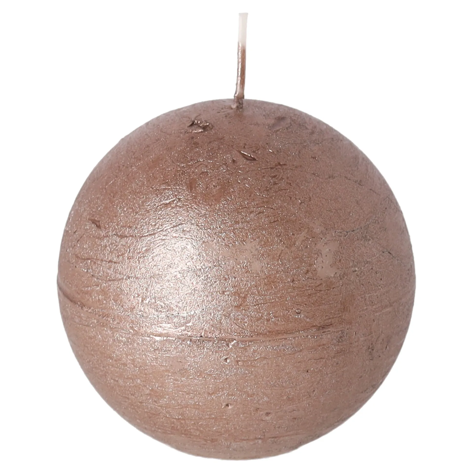 Kaars metallic bol 80mm bruin