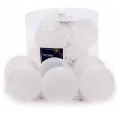 Kerstbal glas glans mat winterwit 6 cm 6st.