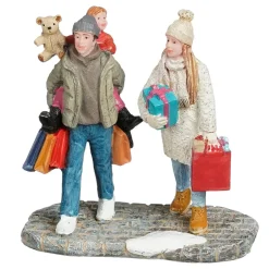 Kerstdorp Kerstmarktbezoekers 7x4x7cm