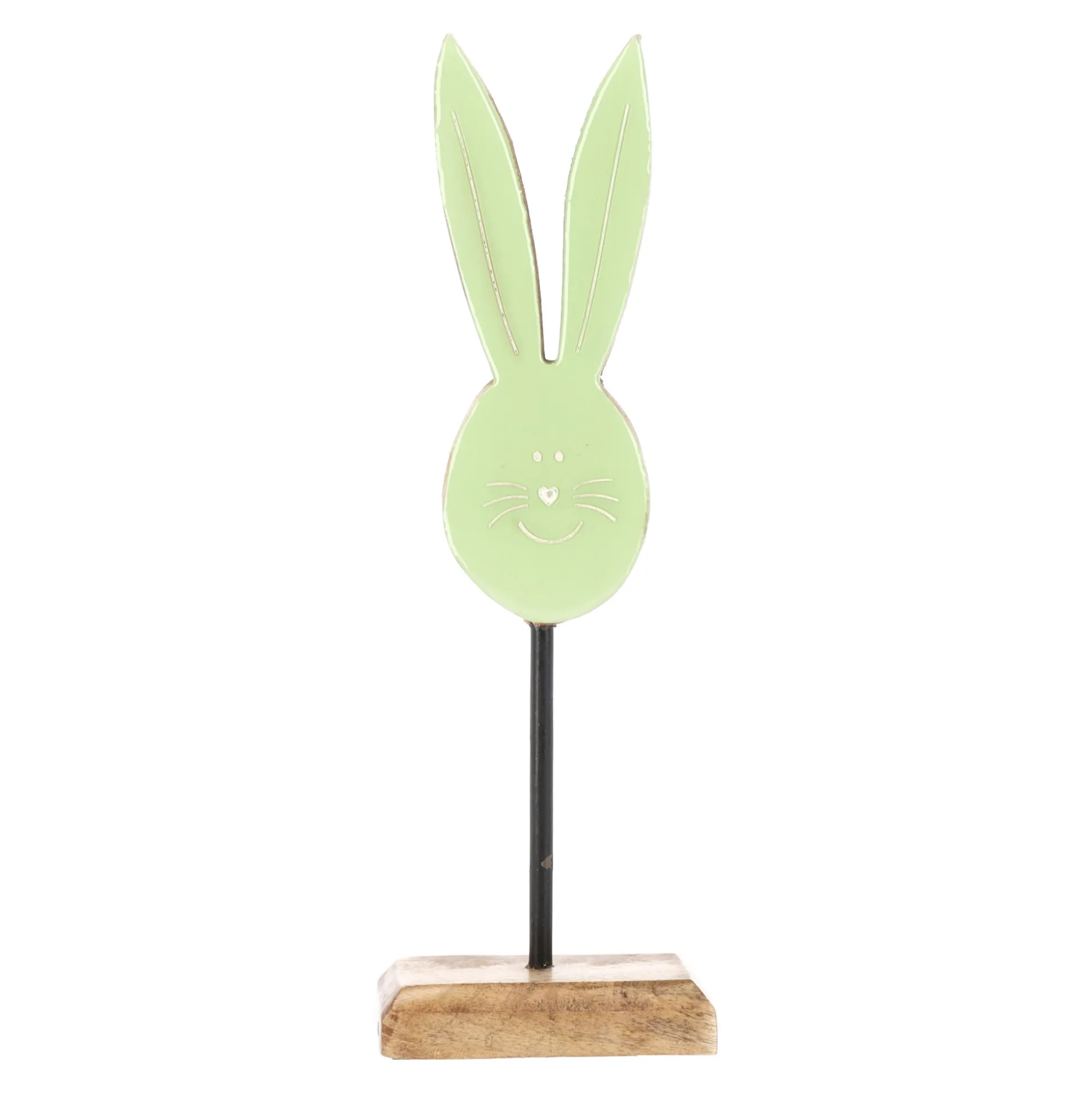 Konijn op voet 23cm groen