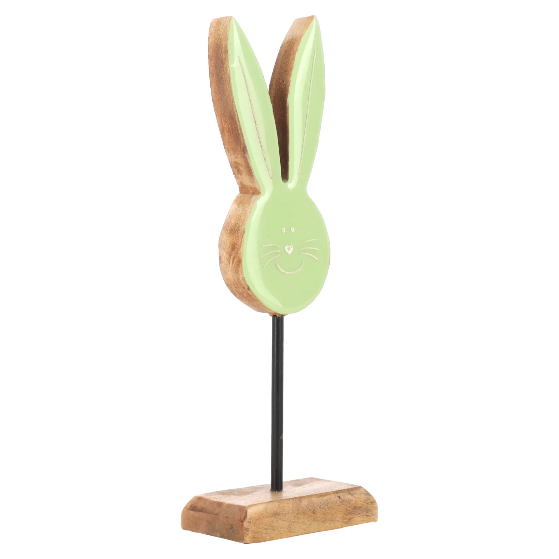 Konijn op voet 23cm groen
