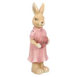Konijn staand hart roze 20cm