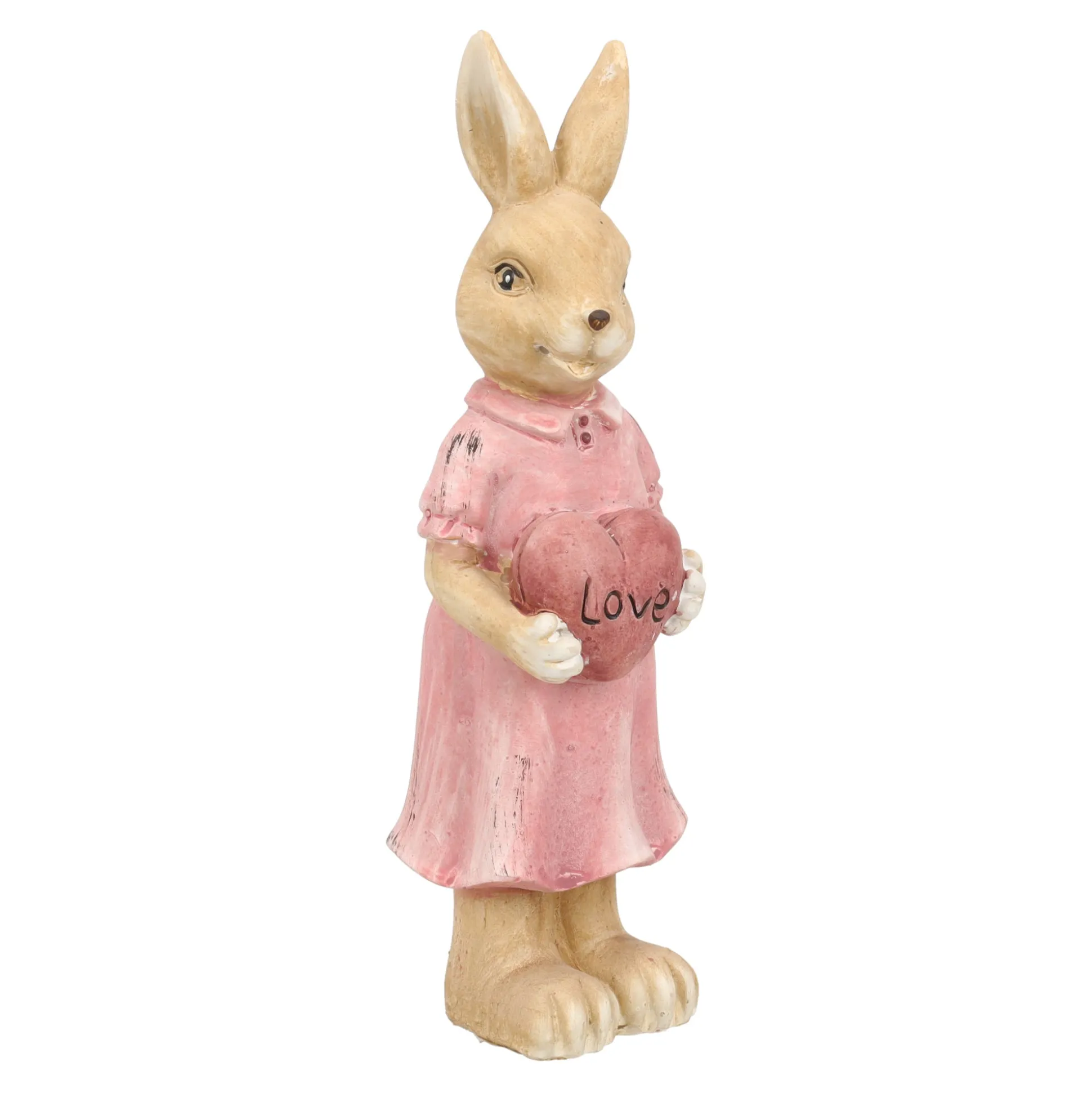 Konijn staand hart roze 20cm
