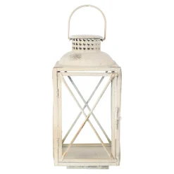 Lantaarn antiek wit 39 cm