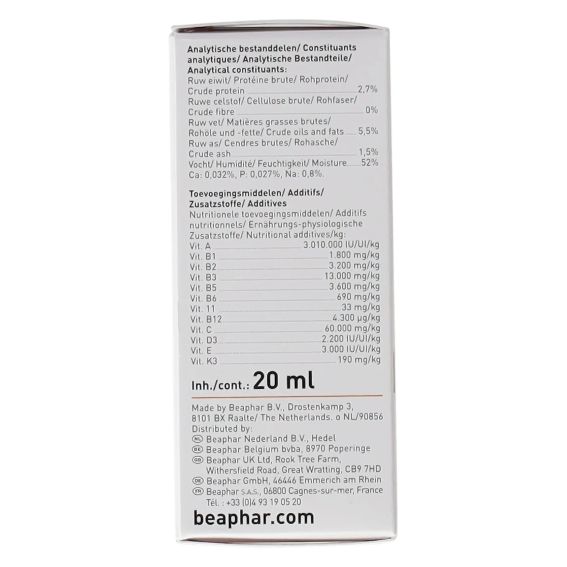 Multi-vitaminen vogel 20ml Beaphar