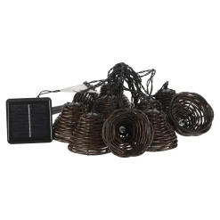 Partylight solar 10LED warm wit wicker