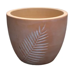 Pot Portly Leaf Egg White Wash 25 cm