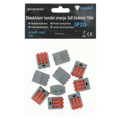 Steekklem hendel oranje 3x0.5x4mm 10st
