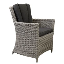 Stoel Sauro white grey met kussen
