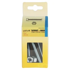Tapbout met moer M8 x 60 mm 4st. Lotus