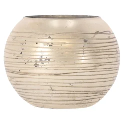 Theelichthouder van glas, zilver, 10 cm 2 assorti
