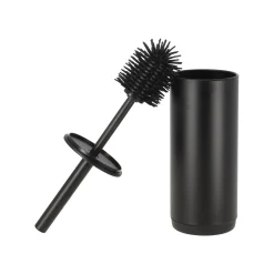 Toiletborstel met houder soft close zwart