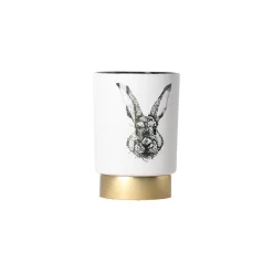 Waxinelichthouder LED konijn 12 cm