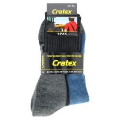 Werksok zwartgrijs-blauw 35-38 (1 pak)